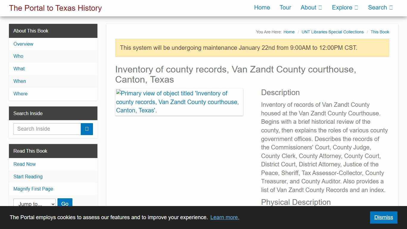 Inventory of county records, Van Zandt County courthouse, Canton, Texas - The Portal to Texas History